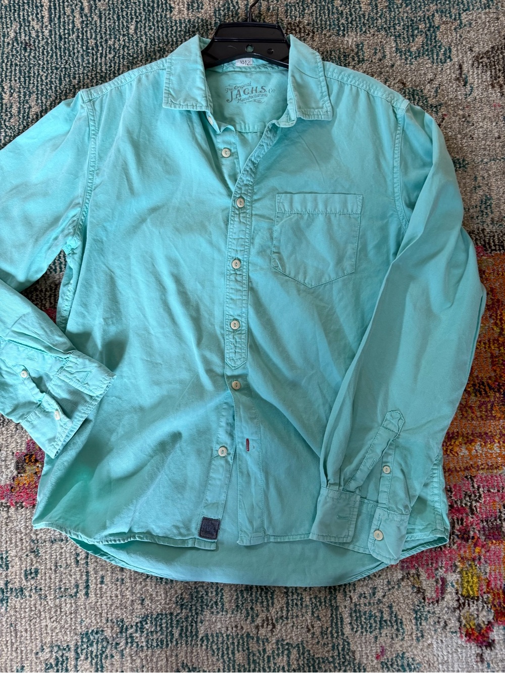 Jachs Men's Seafoam Button-Down Long Sleeve Shirt